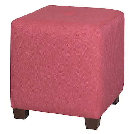 Contemporary Styled Cube Ottoman with Center Seat Tuft